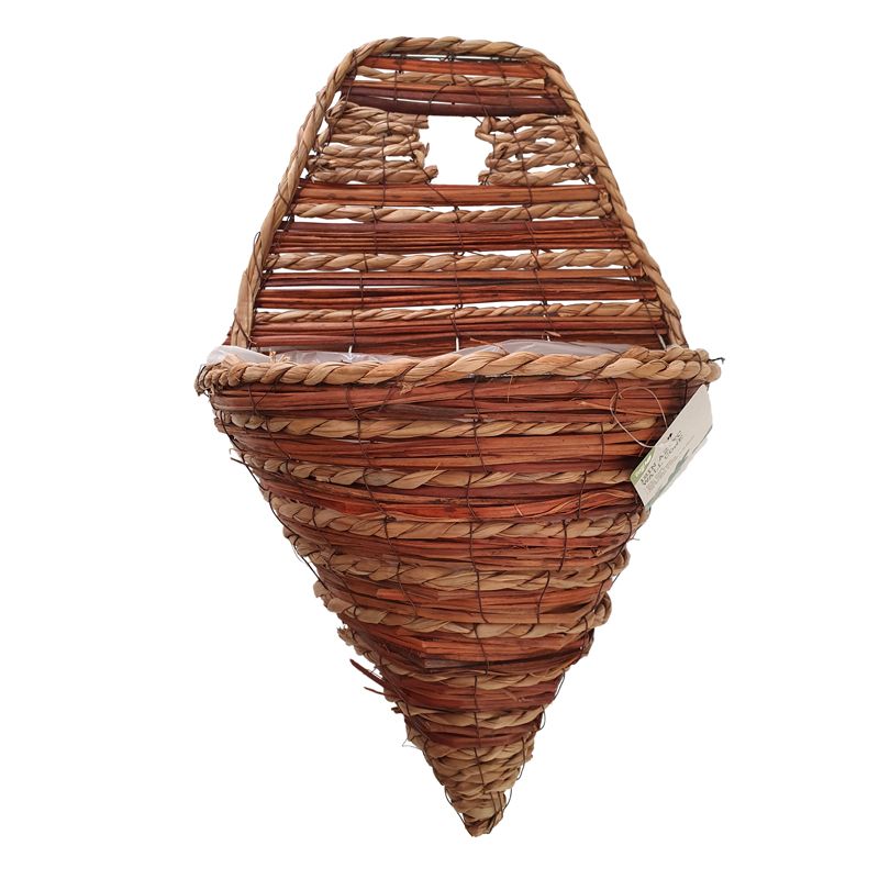 Croft Aztec Wall Cone Garden Planter 12 Inch - Dark Brown