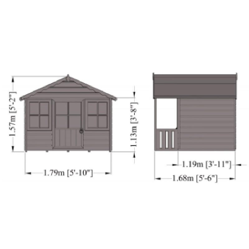 Shire Shire Pixie 5' 10" x 5' 6" Apex Children's Playhouse - Premium Dip Treated Shiplap