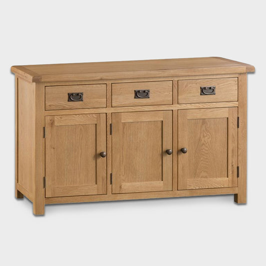 Anglian Furniture Cotswold Large Sideboard Oak Natural 3 Doors 2 Shelves 3 Drawers