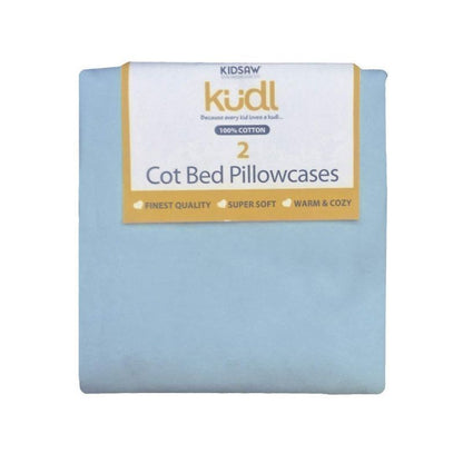 2 Kudl Pillowcases Cotton Light Blue 2 x 1ft by Kidsaw