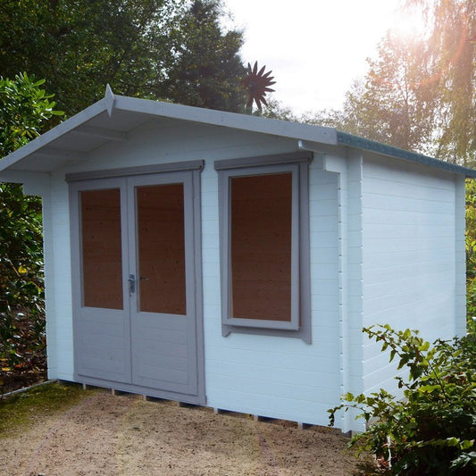 Shire Shire Berryfield 11' 3" x 9' 11" Apex Log Cabin - Premium 19mm Cladding Log Clad