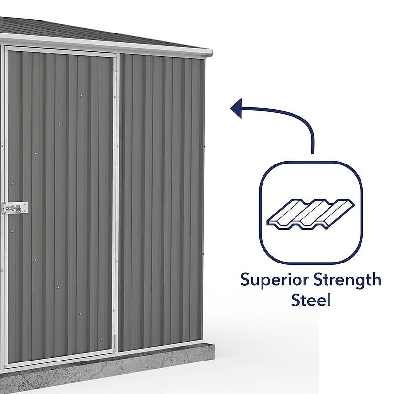 Absco Absco 7' 4" x 4' 11" Pent Shed Steel Grey - Classic