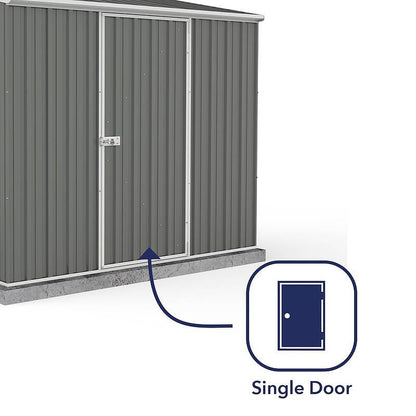 Absco Absco 7' 4" x 4' 11" Pent Shed Steel Grey - Classic