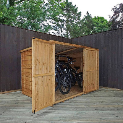 Mercia Mercia Garden Storage 4' 1" x 6' 4" Pent Bike Store - Budget Dip Treated Overlap