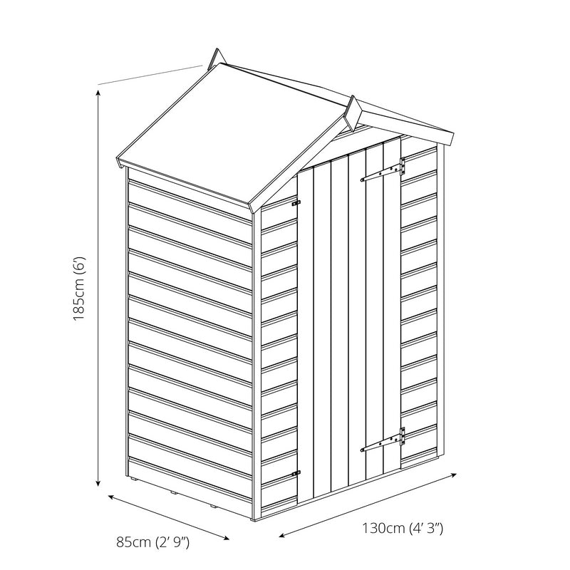 Mercia Mercia 4 x 3 Overlap Apex Shed - Windowless