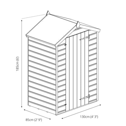 Mercia Mercia 4 x 3 Overlap Apex Shed - Windowless