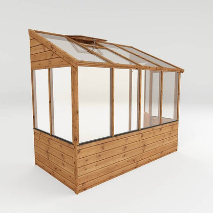 Mercia Evesham 4' 1" x 7' 10" Pent Greenhouse - Premium Dip Treated Shiplap