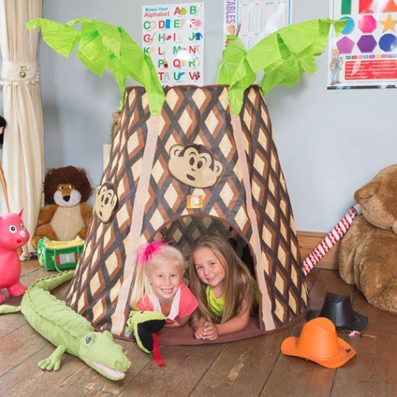 Bazoongi Jumpking Bazoongi Kids Play Tent Palmtree Monkey Hut