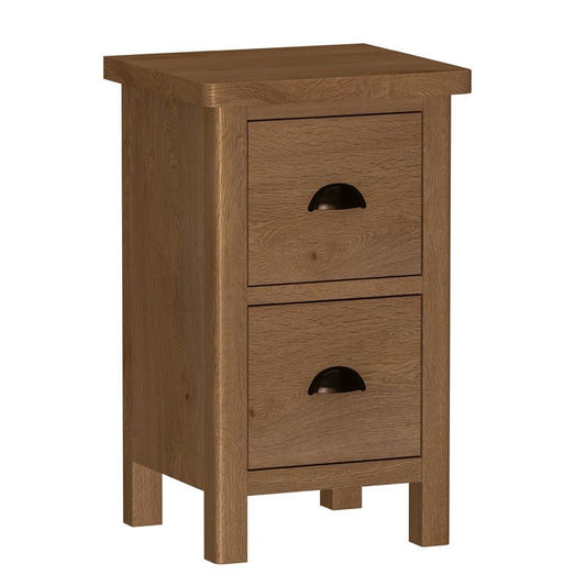 Anglian Furniture Rutland Bedside Table Oak Natural 2 Drawers