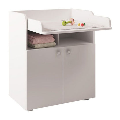 Kudl Changing Table White 3 Shelves 2 Doors by Kidsaw