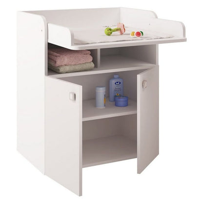 Kudl Changing Table White 3 Shelves 2 Doors by Kidsaw