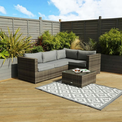 Wensum Classic Rattan Garden Corner Sofa by Wensum - 3 Seats Grey