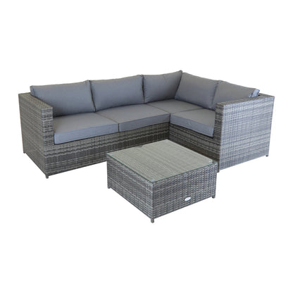 Wensum Classic Rattan Garden Corner Sofa by Wensum - 3 Seats Grey