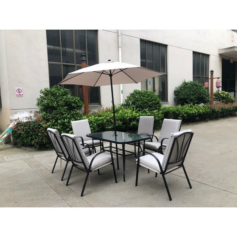 Royalcraft Amalfi Garden Patio Dining Set by Royalcraft - 6 Seats Ivory Cushions