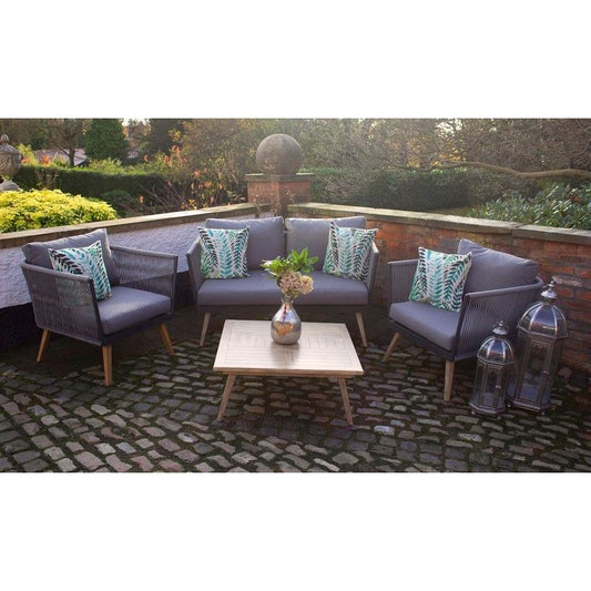 Royalcraft Milan Garden Patio Dining Set by Royalcraft - 4 Seats Grey Cushions