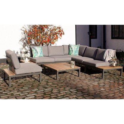 Royalcraft Aspen Garden Corner Sofa by Royalcraft - 6 Seats Grey Cushions