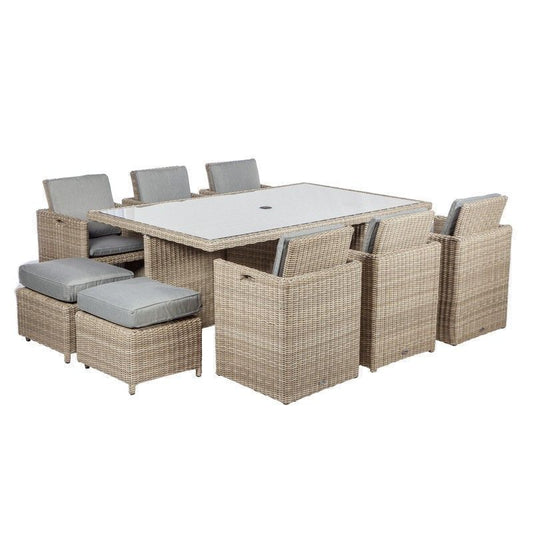 Royalcraft Wentworth Rattan Garden Patio Dining Set by Royalcraft - 10 Seats Grey Cushions