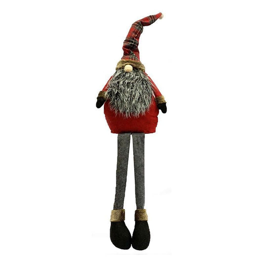 Sitting Gonk Christmas Decoration 101cm - Tartan Santa Hat