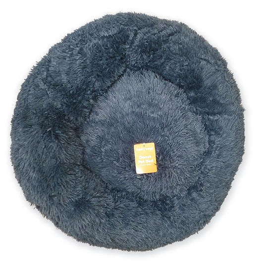 Navy Fluffy Donut Pet Bed 80 x 26cm