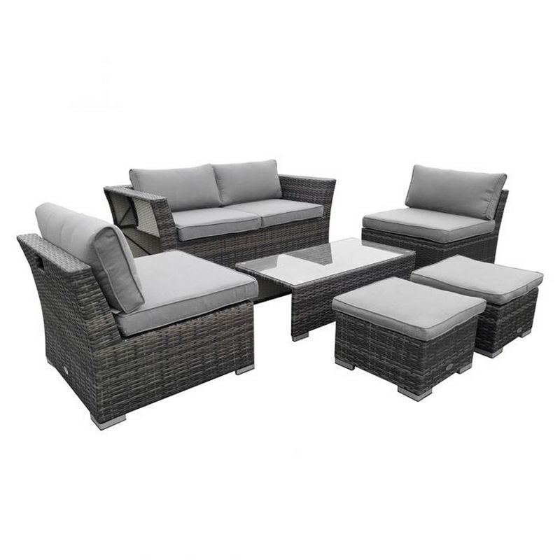 Wensum St Tropez Rattan Garden Furniture Set by Wensum - 6 Seats Grey