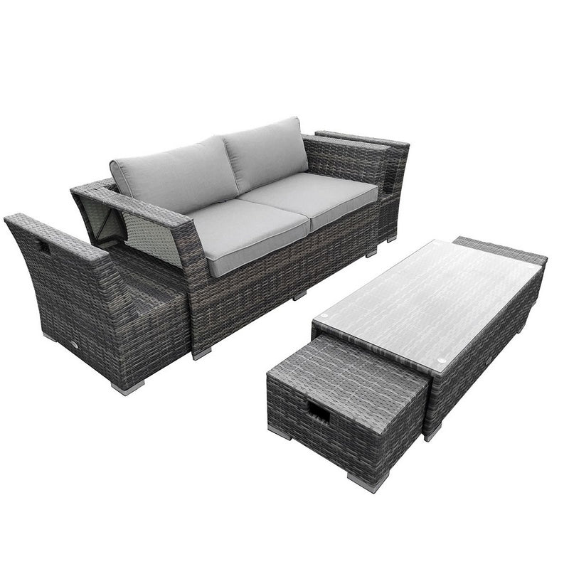 Wensum St Tropez Rattan Garden Furniture Set by Wensum - 6 Seats Grey