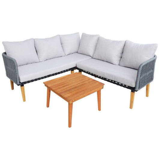 Wensum Appleton Garden Furniture Set by Wensum - 4 Seats Grey Cushions