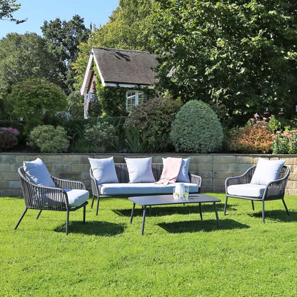 Wensum Garden Furniture Set by Wensum - 5 Seats Grey Cushions