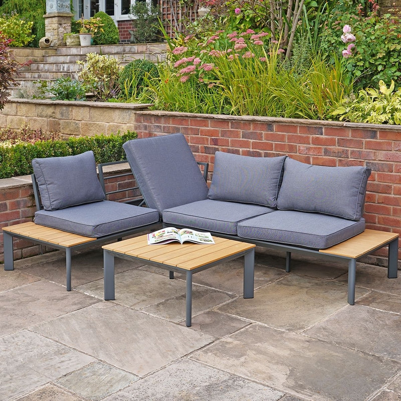 Wensum Garden Furniture Set by Wensum - 3 Seats Grey Cushions