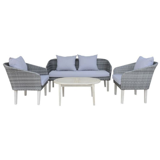 Wensum Garden Furniture Set by Wensum - 4 Seats Grey Cushions