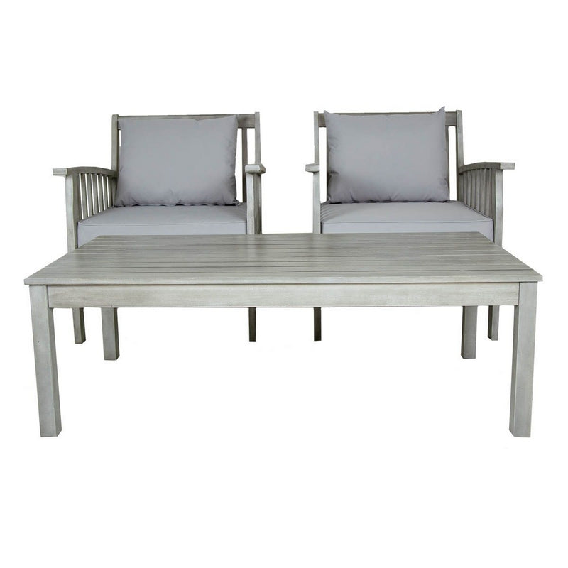 Wensum Eco Garden Furniture Set by Wensum - 4 Seats Grey Cushions