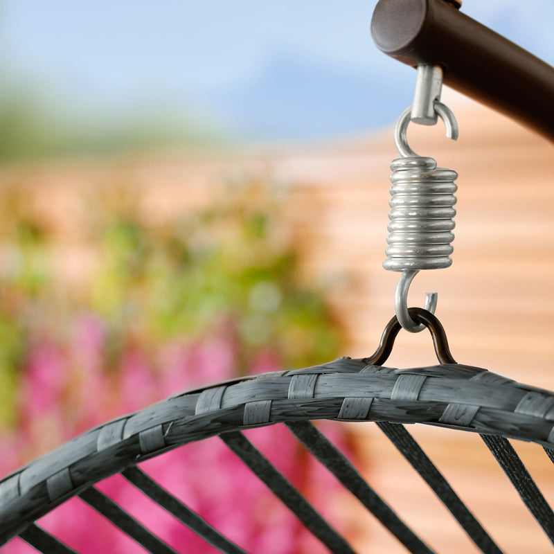 Powder Coated Garden Swinging Swing Seat by Wensum with Grey Cushions