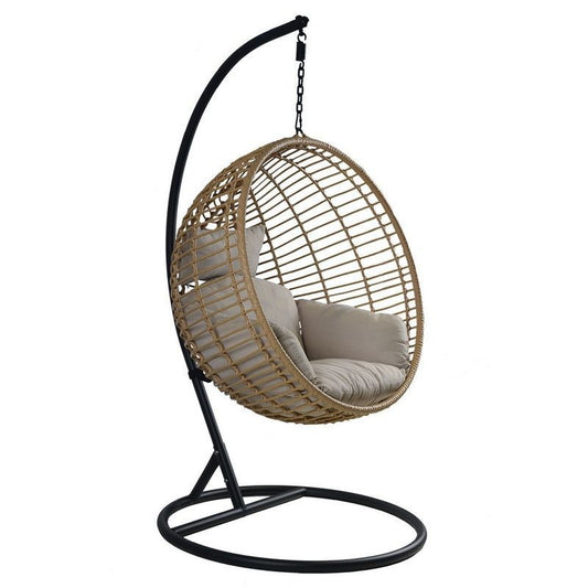 Wensum Powder Coated Garden Swinging Swing Seat by Wensum with Beige Cushions