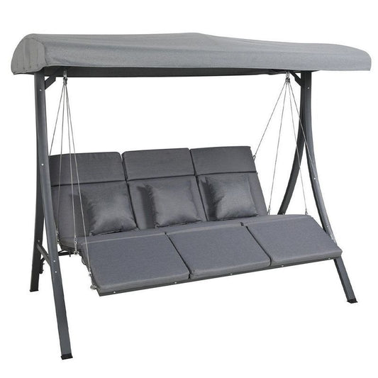 Wensum Garden Swing Seat by Wensum - 3 Seats Grey Cushions