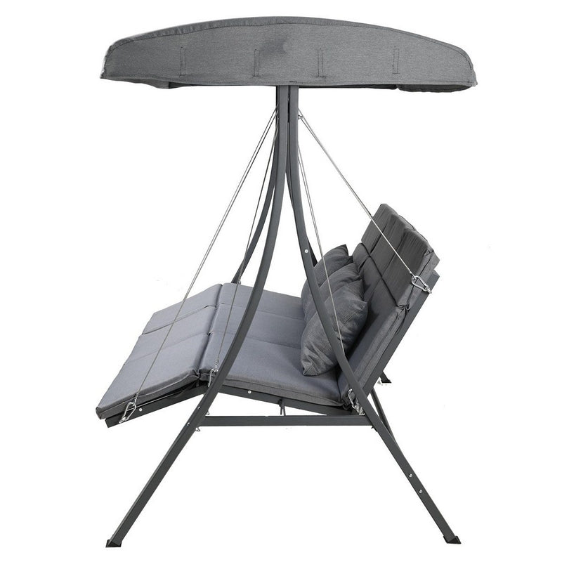 Wensum Garden Swing Seat by Wensum - 3 Seats Grey Cushions