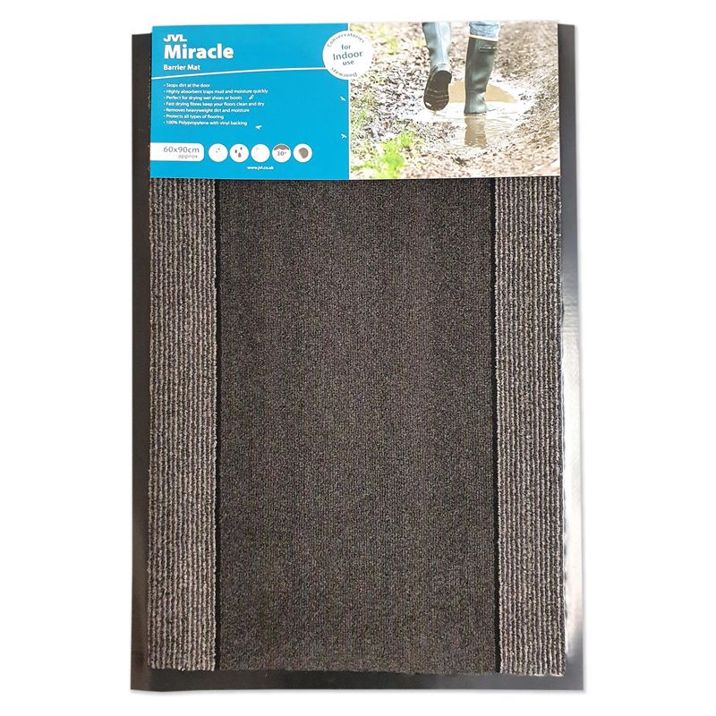 JVL Dark Grey Stripe 60x90 Miracle Mat