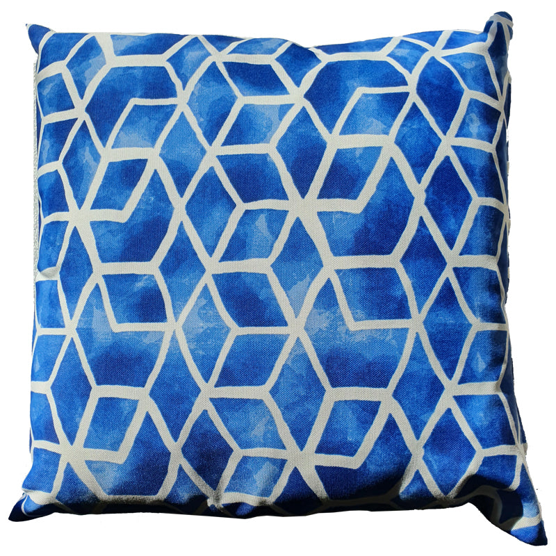 Croft Blue Geo 43X43 Leaf/geo Cushion