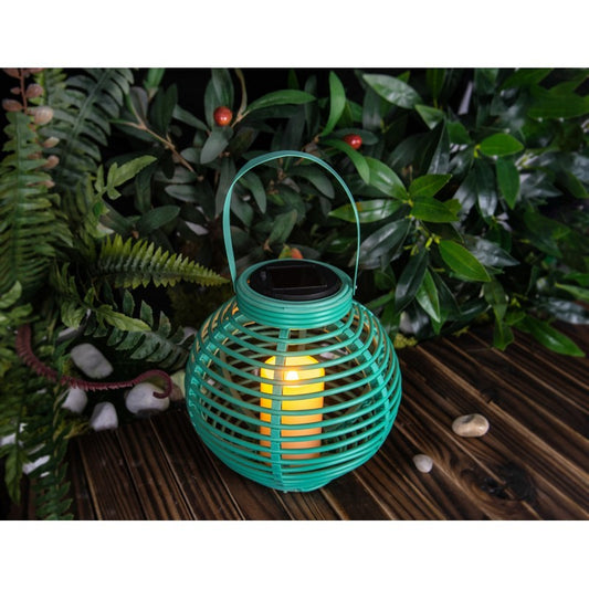 Bright Garden Candle Solar Garden Green Lantern Decoration Orange LED - 21cm by Bright Garden