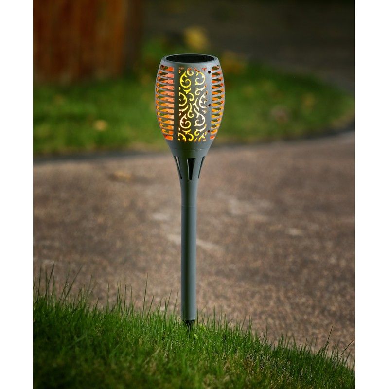 Bright Garden Torch Solar Garden Stake Light 10 Orange LED - 58cm by Bright Garden