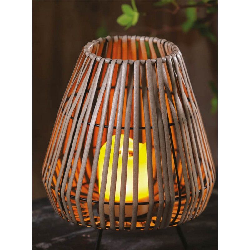 Bright Garden Brown Solar Garden Lantern Decoration Yellow LED - 24cm Contemporary Artisan by Bright Garden