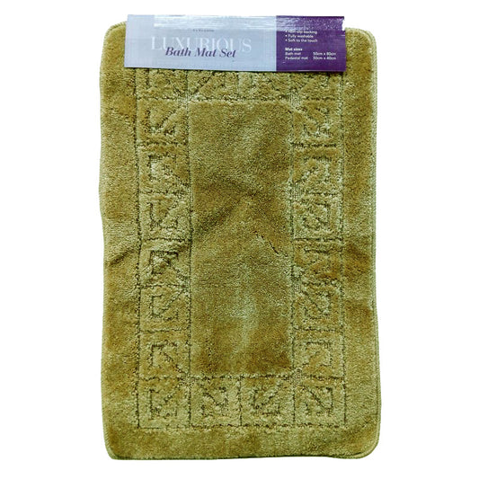 Bathroom Shop 2x Bath Mat Set - Green