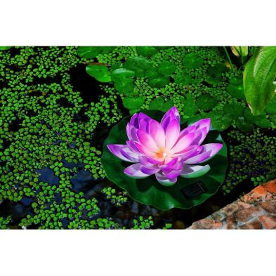 Pink Lotus Solar Garden Light Ornament Decoration Multicolour LED - 28cm by Bright Garden