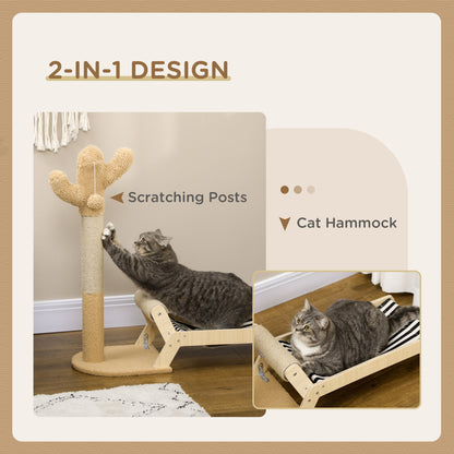 PawHut 2 in 1 Cat Scratching Post with Bed