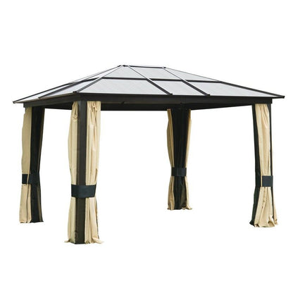 Outsunny Outsunny 3 X 3.6M Hardtop Gazebo Canopy With Polycarbonate Roof And Aluminium Frame