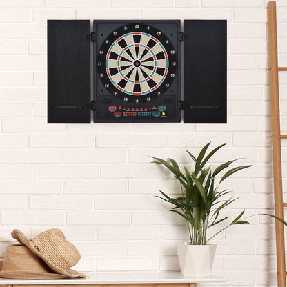 Medium-density fibreboard LED Electronic Dartboard w/ 12 Darts