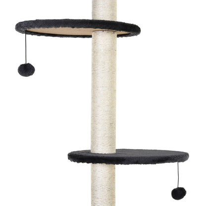 PawHut Cat Tree Stand House Hammock Pet Furniture Kitten Activity Tower Kitty Play House 5-Tier