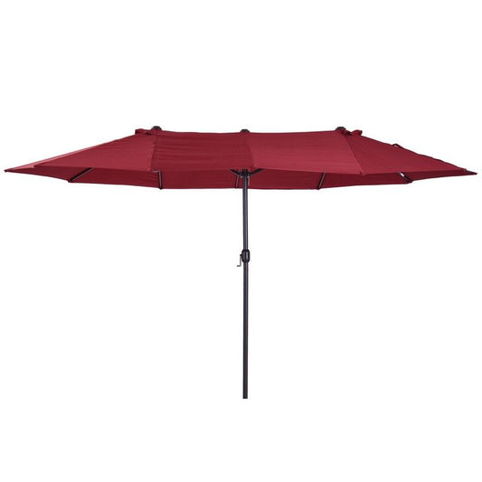 Outsunny Outsunny 4.6M Double-Sided Patio Parasol Sun Umbrella-Wine Red