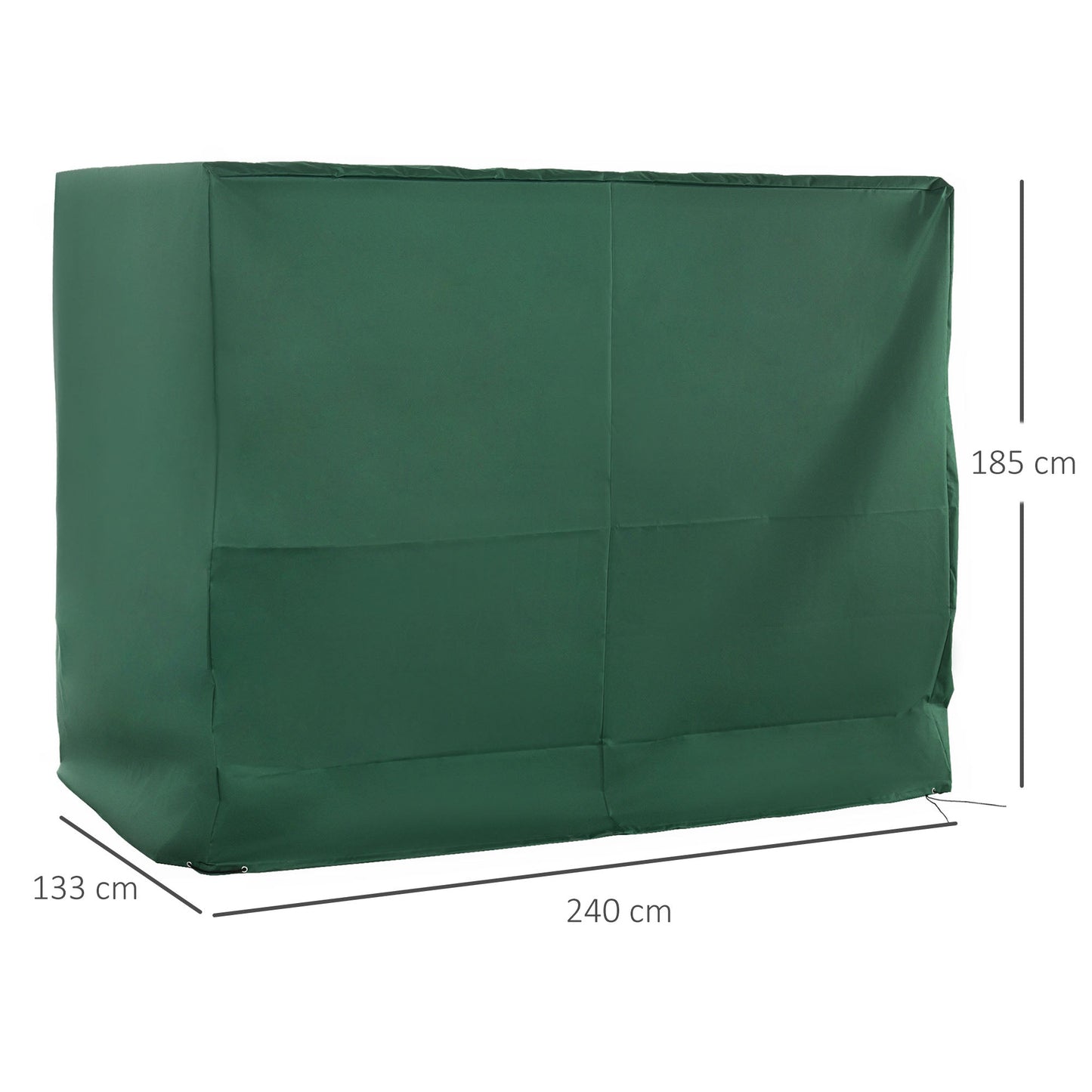 240L x 133W cm 3 Seat Outdoor Garden Swing Chair Protective Cover Water UV Resistant