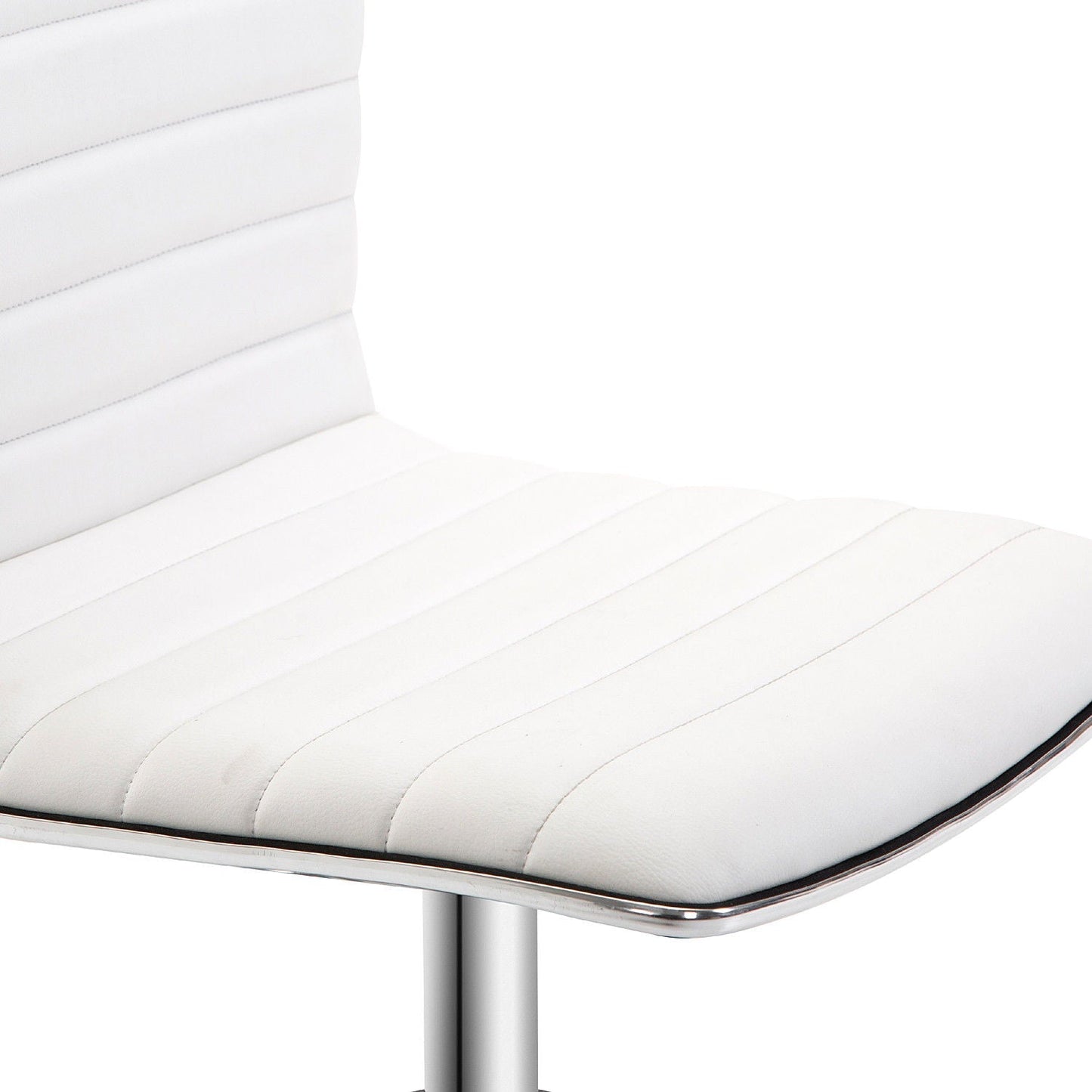 Armless Mid-Back Adjustable Office Chair-White