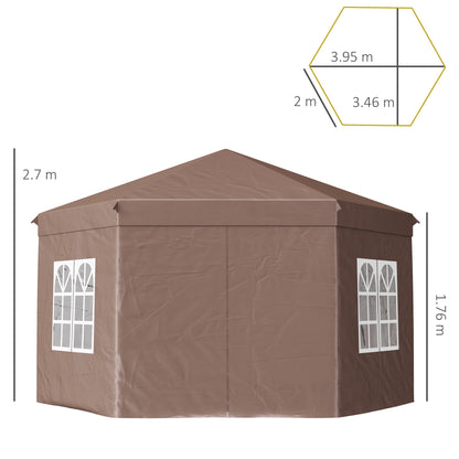 4x4m Hexagonal Pop up Gazebo