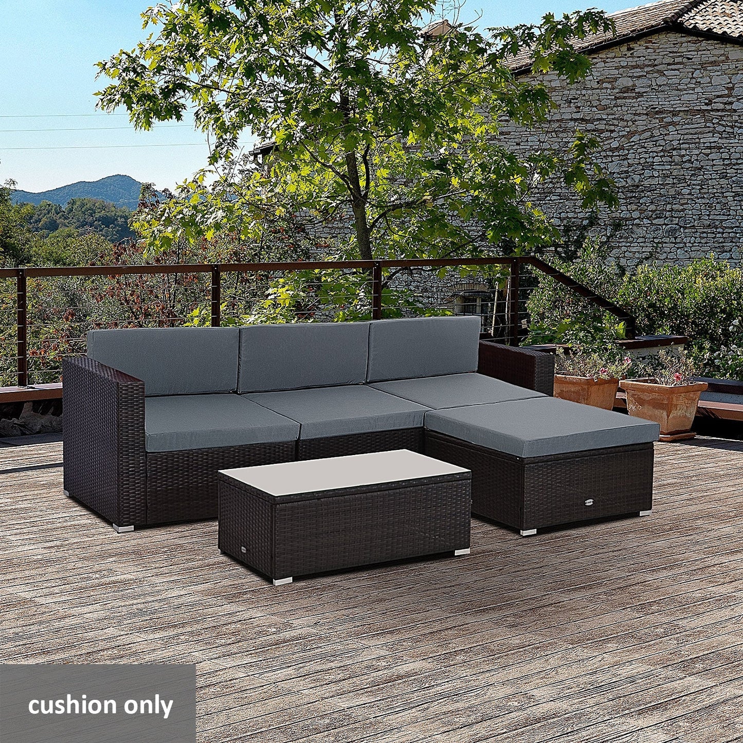 Outdoor Cushion Pad Set for Rattan Furniture